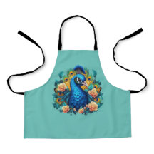 Pfau mit PfirsichRose