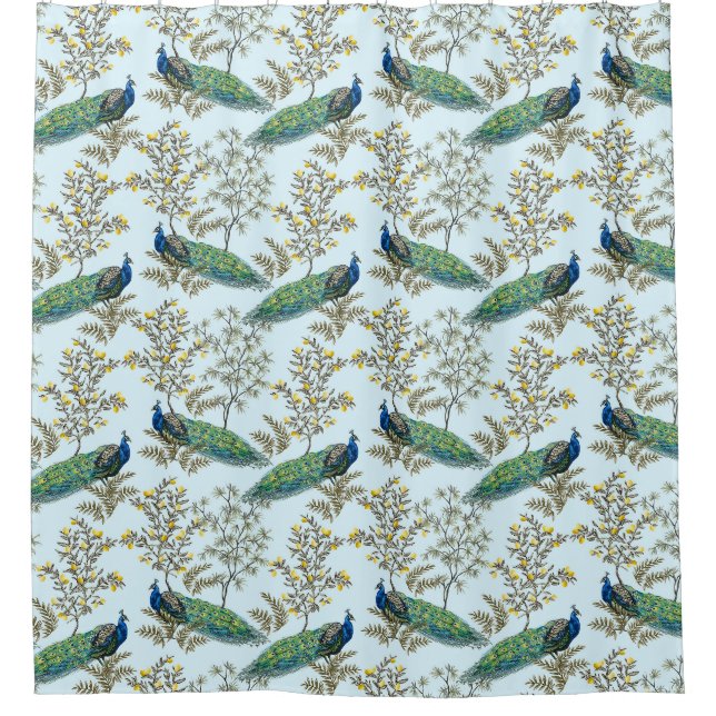 Pfau-Muster-Duschvorhang Duschvorhang (Vorderseite)