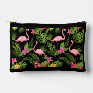 Pfau-Muster Rosa mit Blumen Zubehörtasche