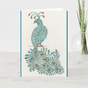 Pfau Notecard Karte