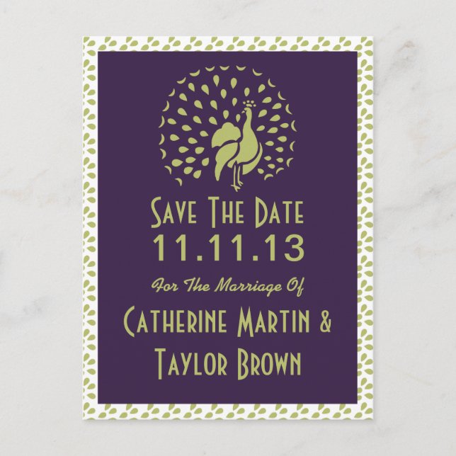 Pfau- oder Pea-Hen-Grafikdesign von künstlich Ankündigungspostkarte (Vorderseite)