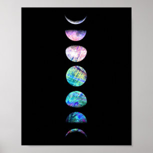 Pfau Opal Moon Cycle Art Print Poster