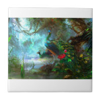 Pfau-Paare in der Garten-Keramik-Fliese