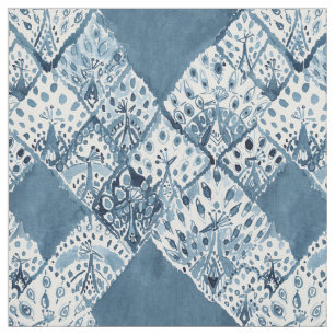 PFAU-PATCHWORK Marine Boho Chic-Aquarell Stoff