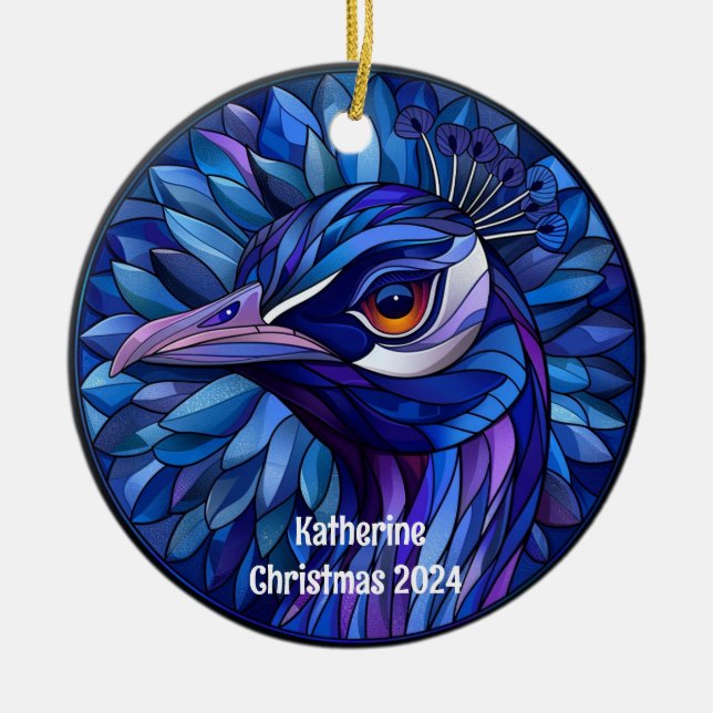 Pfau Personalisierter Weihnachtsschmuck (Vorne)