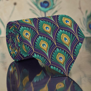 Pfau-Pfauenhenne-Muster-Schlips Krawatte