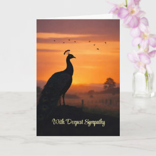Pfau Pfauenvogel Mitgefühl Verlust Silhouettiert S Karte