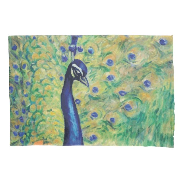 Pfau — Pillowcase Kissenbezug (Vorderseite-Links)