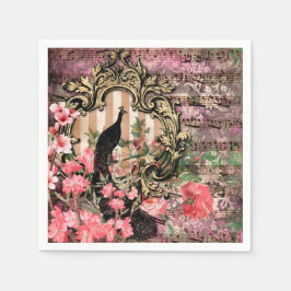 Pfau Pink Französisch Hochzeitslieferungen Papier  Serviette