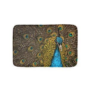Pfau-Pracht-Illustration Badematte