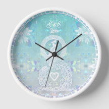 Pfau romantische Hochzeit mit Personalisiertem Her