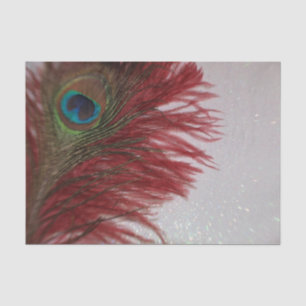 Pfau-Rot und Weiß Seidenpapier