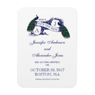 Pfau rustikal Save the Date Magnet