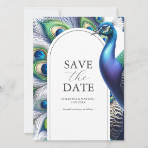 Pfau Save the Date Hochzeitsankündigungen