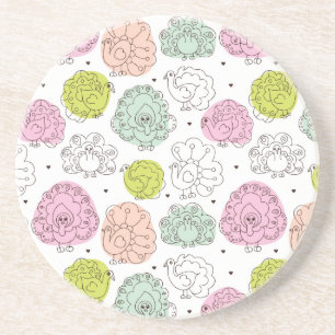 Pfau scherzt die Vintage Tapete Getränkeuntersetzer