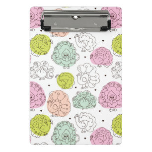 Pfau scherzt die Vintage Tapete Mini Klemmbrett