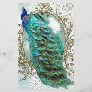Pfau schöner türkis-Vintager Schabvogel