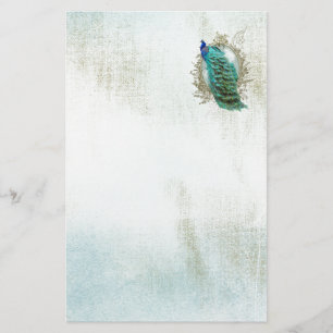 Pfau schöner türkis-Vintager Schabvogel Briefpapier