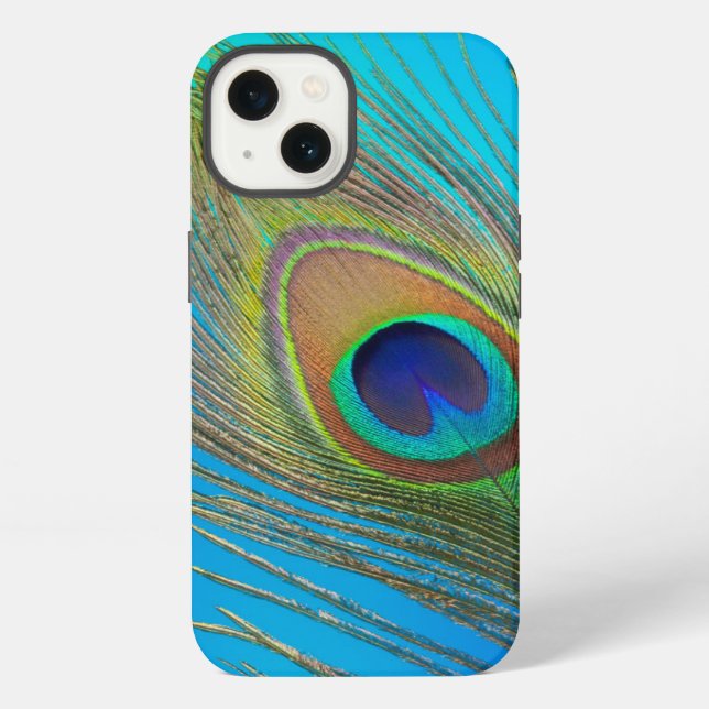 Pfau-Schwanz-Feder iPhone Hülle (Rückseite)