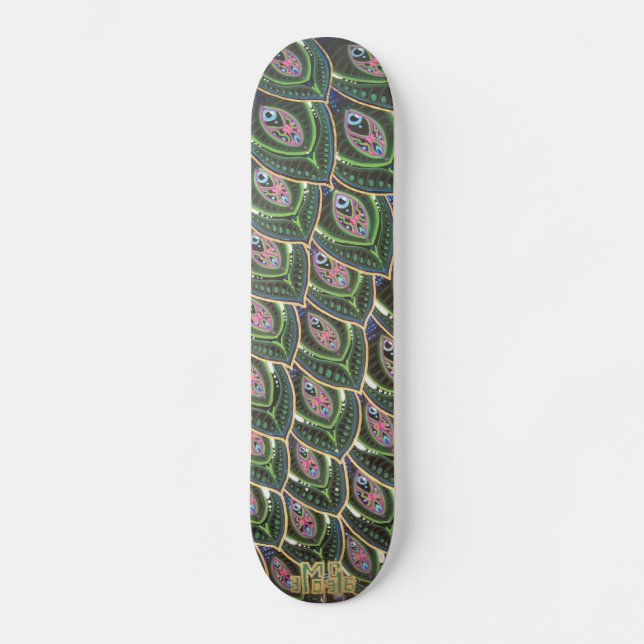 Pfau-Schwanz Skateboard (Vorderseite)