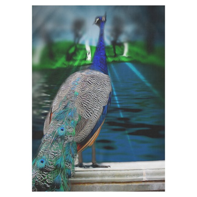 Pfau-Schwanz Tischdecke (Vorderseite)