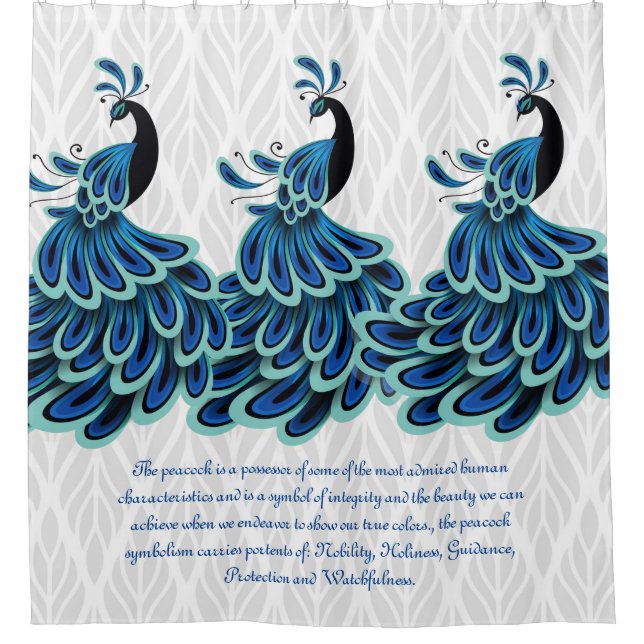 Pfau/Silberdesign-Duschvorhang Duschvorhang (Vorderseite)