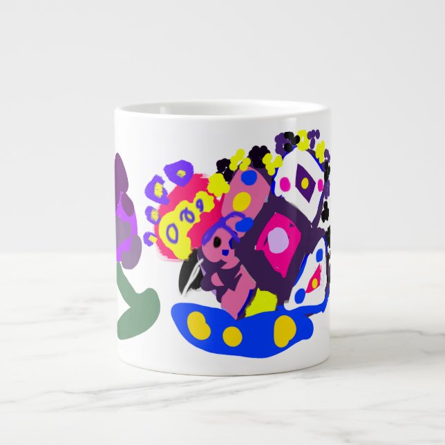 Pfau Spaß cool  Jumbo-Tasse (Vorderseite)
