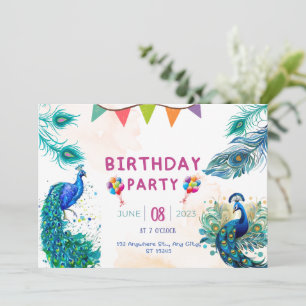 Pfau Special Patina Geburtstag Einladung