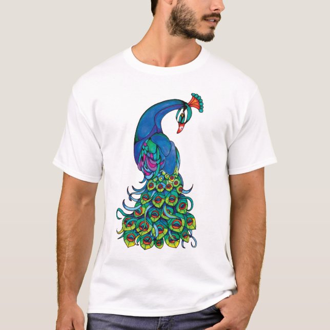 Pfau-T-Shirt T-Shirt (Vorderseite)