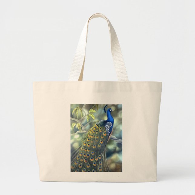 Pfau-Tasche Jumbo Stoffbeutel (Vorne)