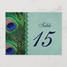 Pfau-Tischnummern-Postkarten Postkarte