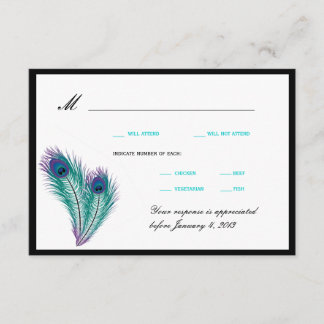 Pfau-Tuxedo-RSVP-Karten RSVP Karte