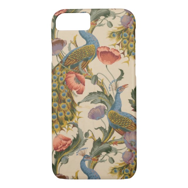 Pfau und Blume Case-Mate iPhone Hülle (Rückseite)