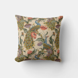 Pfau und Blume Kissen