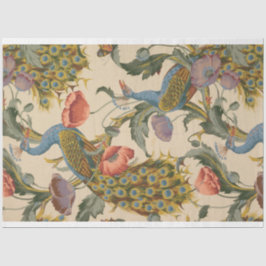 Pfau- und Blumenzapier Seidenpapier