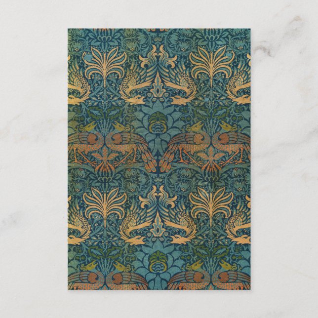Pfau und Drache, 1878 von William Morris Begleitkarte (Vorderseite)