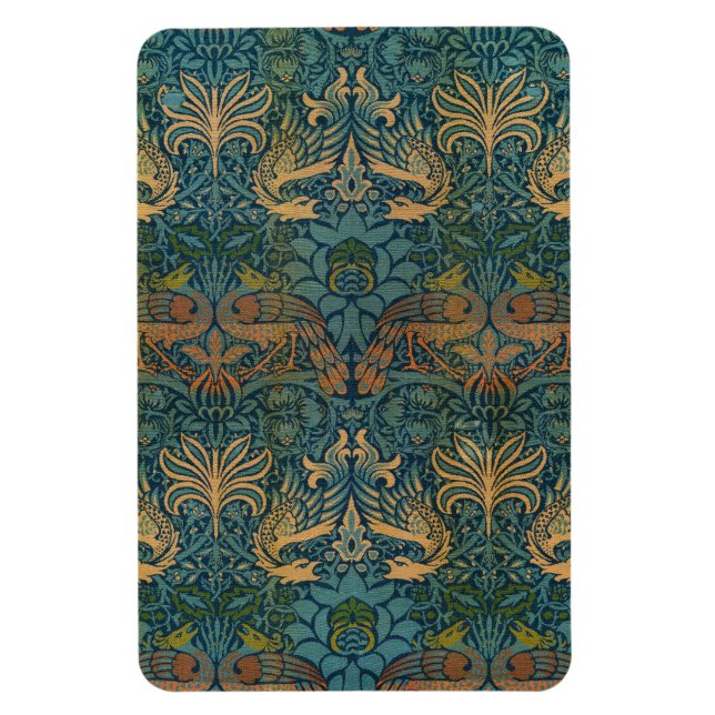 Pfau und Drache, 1878 von William Morris Magnet (Vertikal)