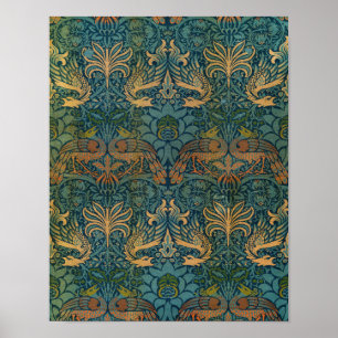 Pfau und Drache, 1878 von William Morris Poster