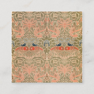 Pfau und Drache (1878) von William Morris Quadratische Visitenkarte