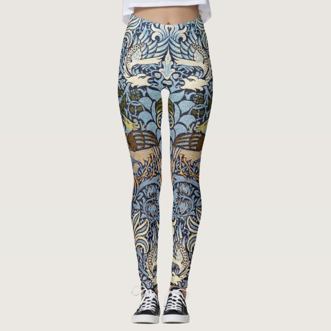 Pfau und Dragon, William Morris Leggings (Vorderseite)