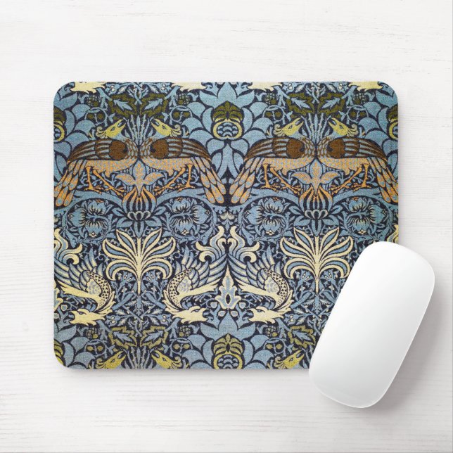Pfau und Dragon, William Morris Mousepad (Mit Mouse)
