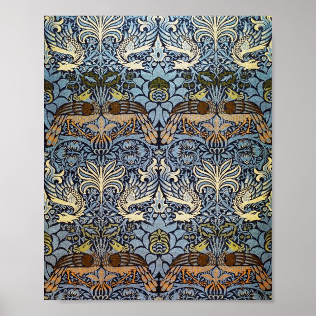 Pfau und Dragon, William Morris Poster (Vorne)