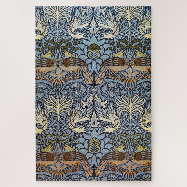 Pfau und Dragon, William Morris Puzzle (Vertikal)