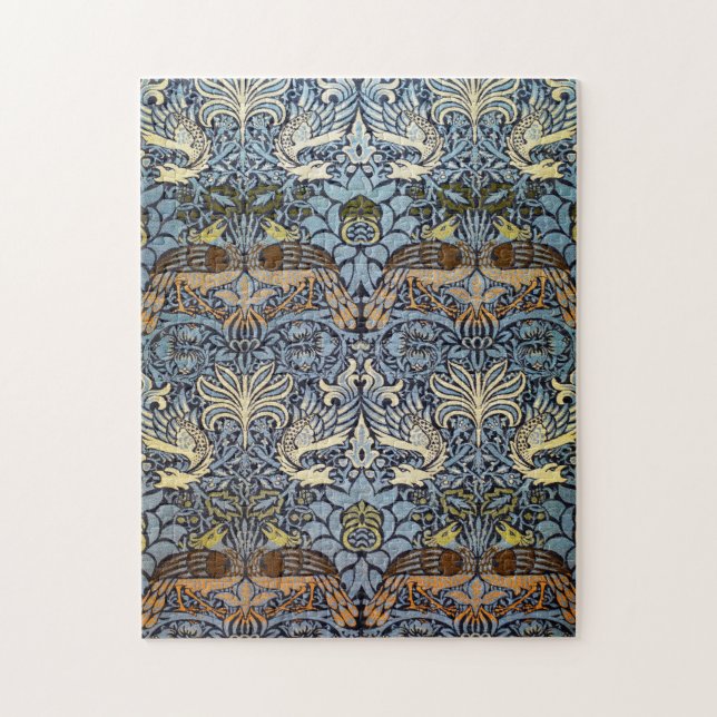 Pfau und Dragon, William Morris Puzzle (Vertikal)