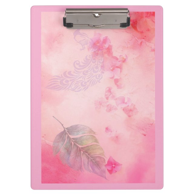 Pfau und Feder Klemmbrett (Vorderseite)