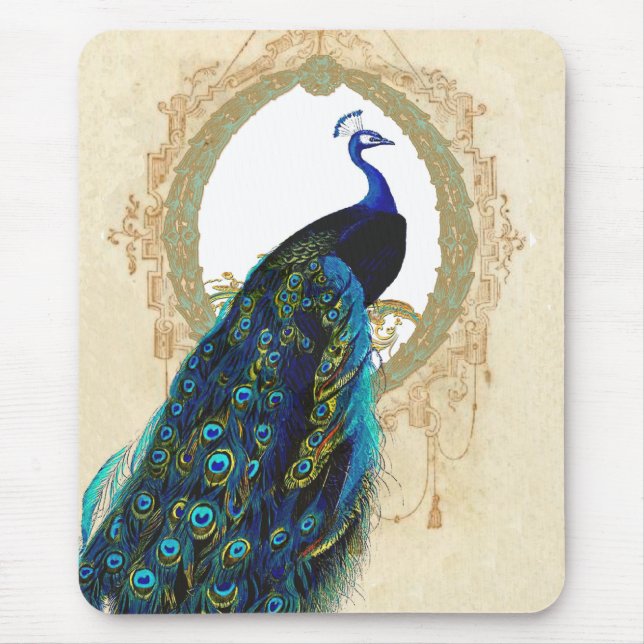 Pfau- und Filigreich-Rahmen Mousepad (Vorne)
