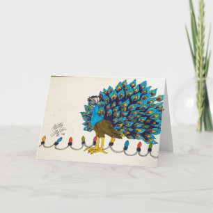 Pfau und Licht Feiertagskarte