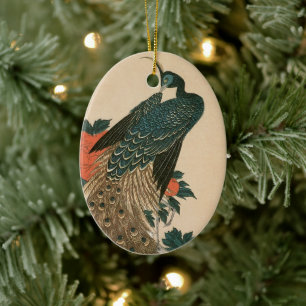 Pfau und Pfaue von Hiroshige, japanische Kunst Keramikornament