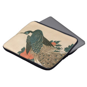 Pfau und Pfaue von Hiroshige, japanische Kunst Laptopschutzhülle