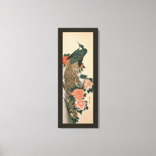 Pfau und Pfaue von Hiroshige, japanische Kunst Leinwanddruck